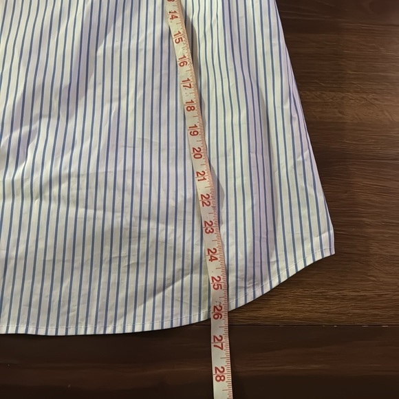 CALVIN KLEIN Women's Blue Striped Ruffle One Shoulder Long Sleeve Blouse Medium - Picture 5 of 6